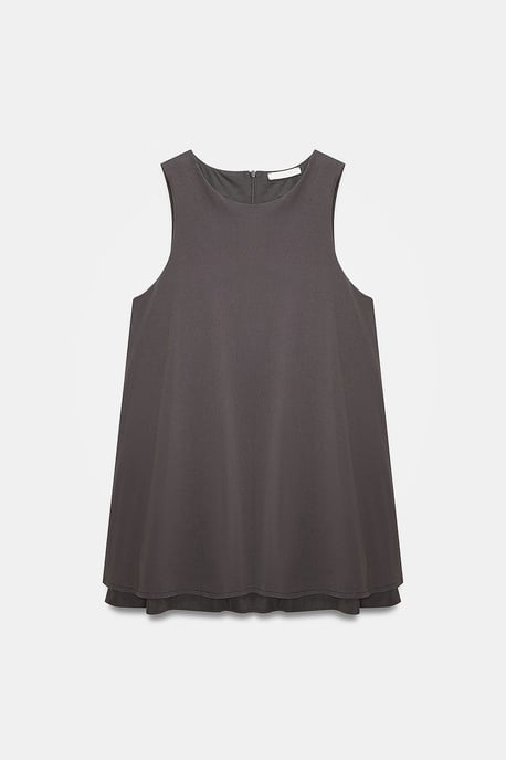 Baumwoll-Popeline Ärmelloses Mini Shift-Kleid - Image 5