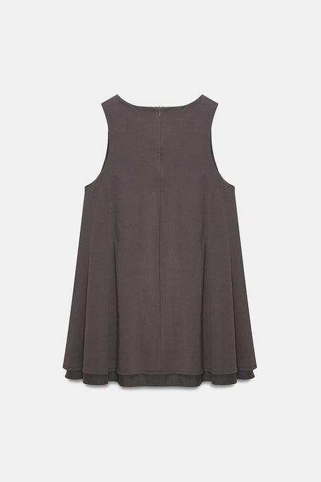 Baumwoll-Popeline Ärmelloses Mini Shift-Kleid - Image 6