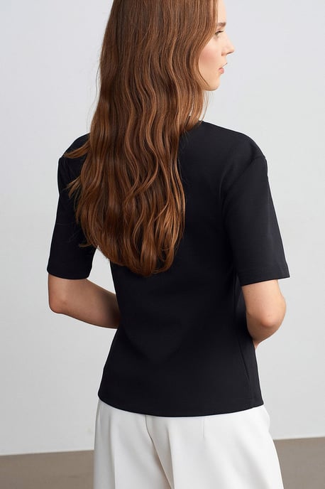 Damen Rundhals Kurzarm Jersey T-Shirt - Image 2