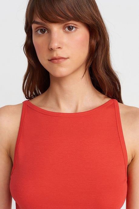 Rippstrick Halterneck Slim-Fit Bluse - Image 3