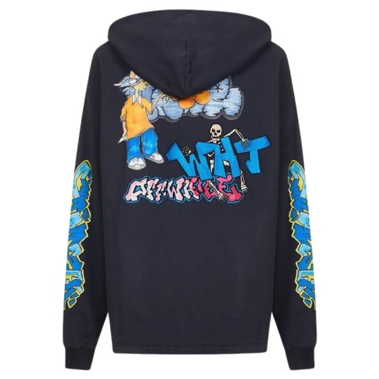 Off-white Graffiti Pupp Long Skate Hoodie Outerspace - Image 2