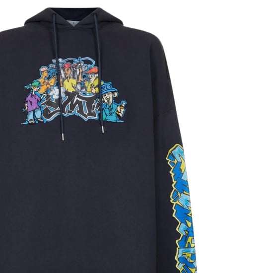Off-white Graffiti Pupp Long Skate Hoodie Outerspace - Image 3