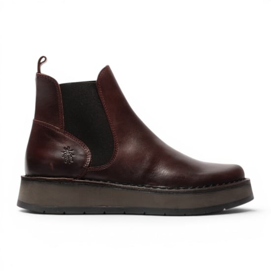 Fly London Damen-Chelsea-Stiefeletten aus Leder in Weinrot – RAWI131 - Image 1