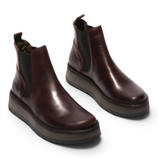 Fly London Damen-Chelsea-Stiefeletten aus Leder in Weinrot – RAWI131 - Image 3