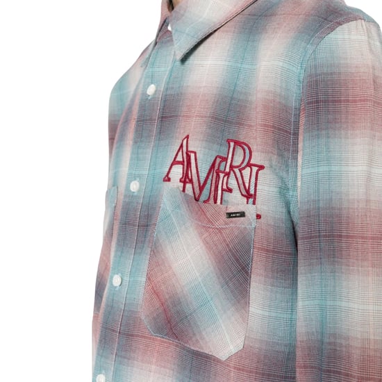 Amiri Staggered Plaid Flanell Blaugrün/rot - Image 2
