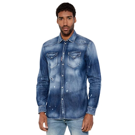 Dsquared2 Cool Guy Westernhemd Marineblau - Image 2