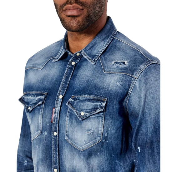 Dsquared2 Cool Guy Westernhemd Marineblau - Image 5