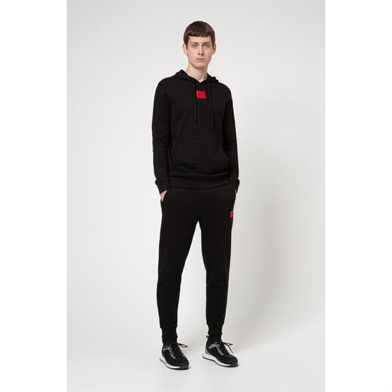 Hugo - Hoodie zum Überziehen für Herren, Baumwollmischung (Schwarz) - Image 4