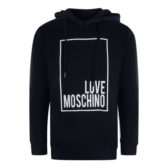Moschino Hoodie In Marineblau Mit Weißem Box-logo - Image 1