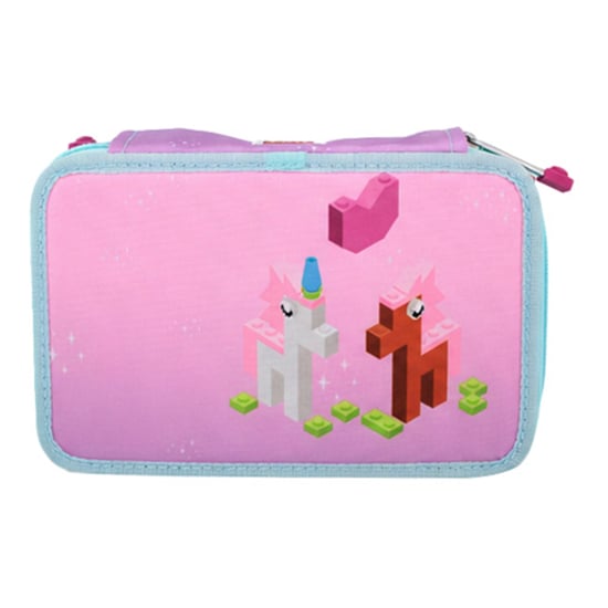 Lego Iconic Glitzer 3-schichtiger Kinder-Rosa Federmäppchen mit Inhalt - Image 1