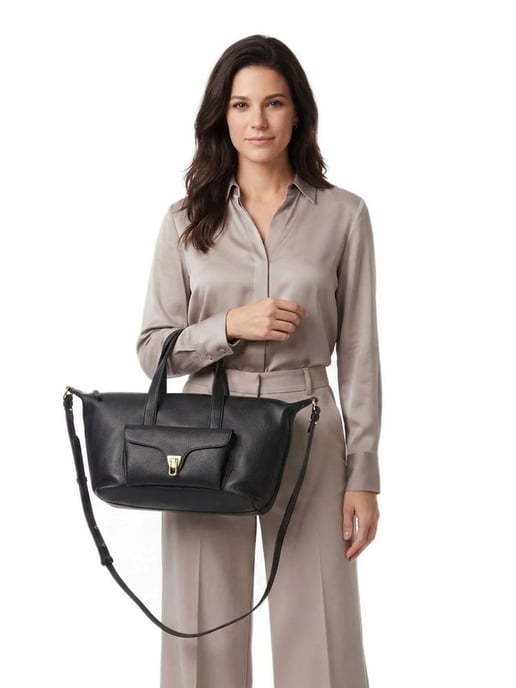 Coccinelle schwarze Leder Damen Tasche - Image 6