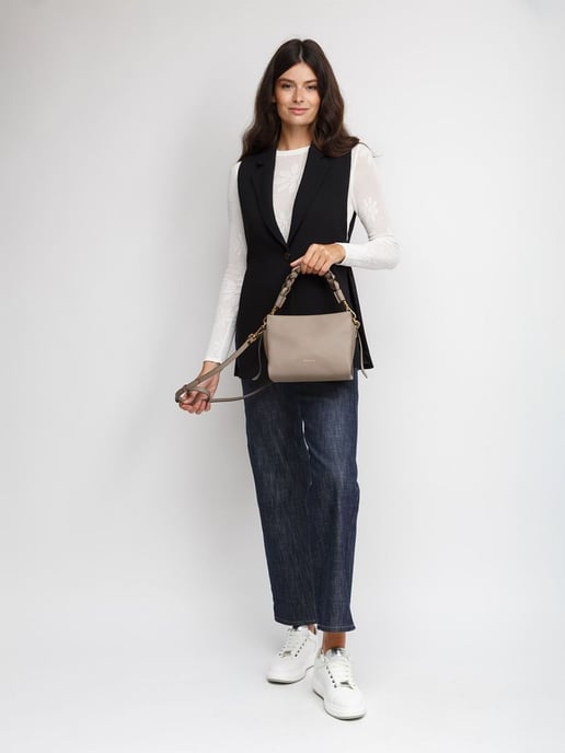 Coccinelle Mini Top Handle Bag Warm Taupe/Rosette - Image 5