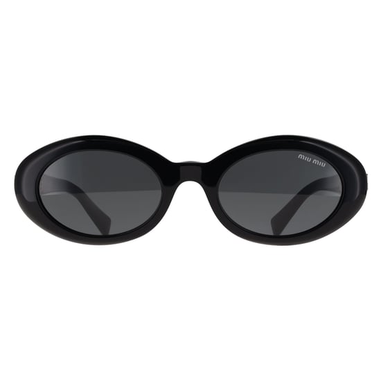 Miu Miu MU09S 16K08Z Sonnenbrille in Schwarz und Dunkelgrau - Image 2