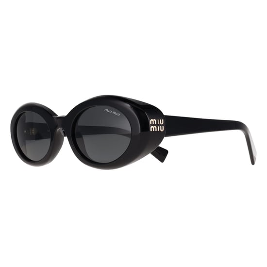 Miu Miu MU09S 16K08Z Sonnenbrille in Schwarz und Dunkelgrau - Image 3