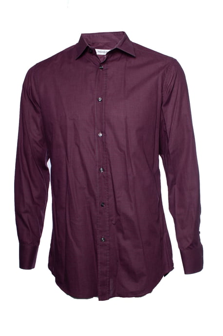 Yves Saint Laurent, weinrotes kariertes Hemd - Image 1