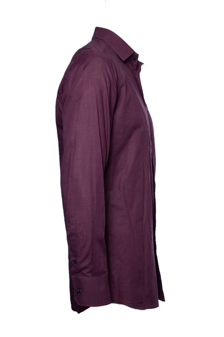 Yves Saint Laurent, weinrotes kariertes Hemd - Image 4