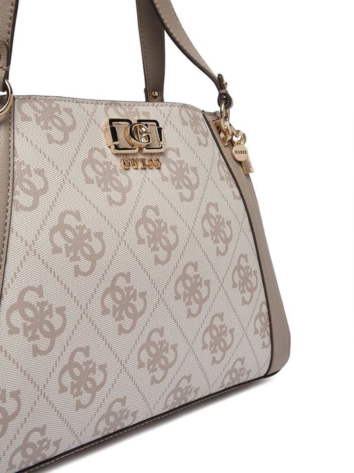 Guess Schultertasche Dunkel Taupe Logo - Image 5