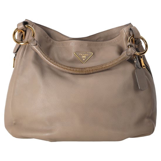 Prada Zip Around Cervo Hobo Leder in Beige Hirschleder - Image 1