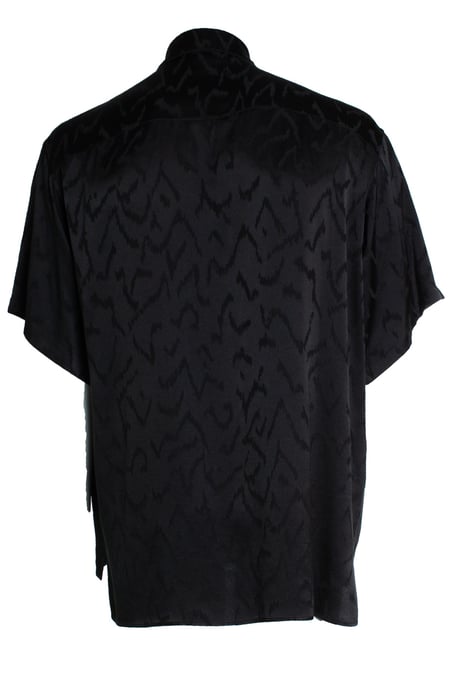 Saint Laurent, kurzärmeliges Satinhemd mit Zickzackmuster - Image 3