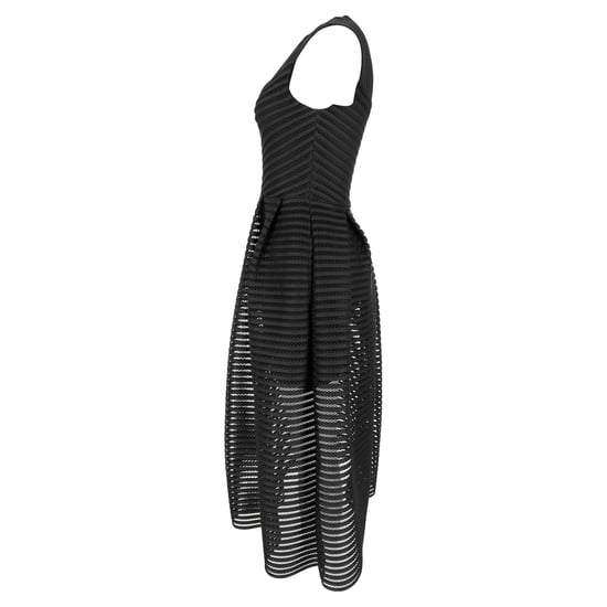Maje Rire Midikleid mit Mesh-Streifen aus schwarzem Polyester - Image 2