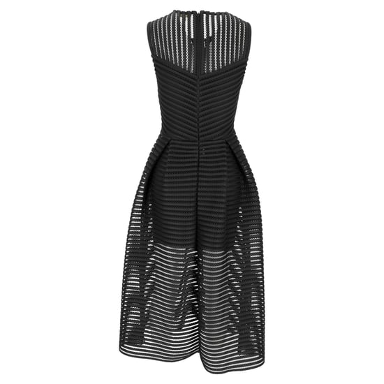 Maje Rire Midikleid mit Mesh-Streifen aus schwarzem Polyester - Image 3