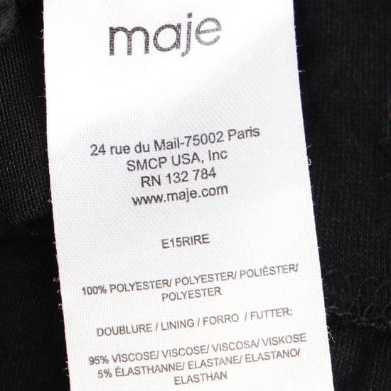 Maje Rire Midikleid mit Mesh-Streifen aus schwarzem Polyester - Image 5