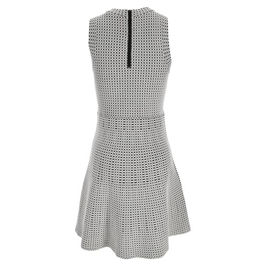 Michael Kors strukturiertes ausgestelltes Kleid aus weißer und schwarzer Baumwolle - Image 3