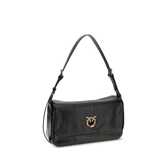 PINKO Schwarze Kalbsleder Bos Taurus Schultertasche - Image 2