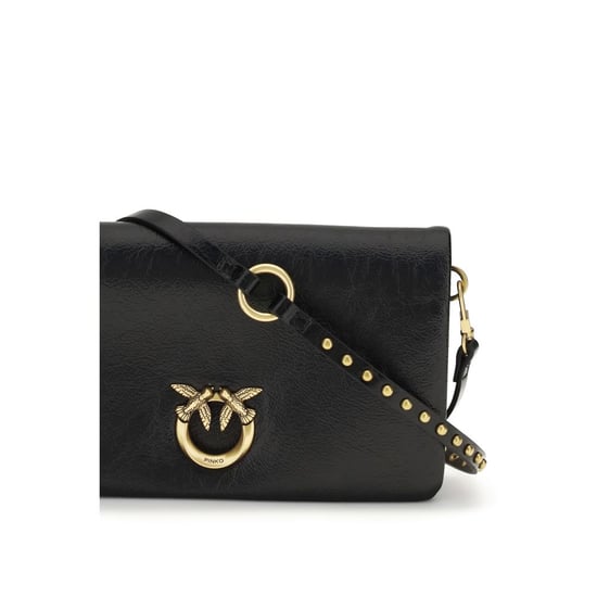 PINKO Schwarze Ziegenleder Schultertasche - Image 4
