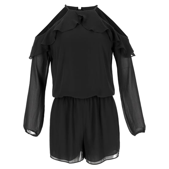 Michael Kors Jumpsuit mit Rüschen und Cut-Out-Schultern aus schwarzem Polyester - Image 1