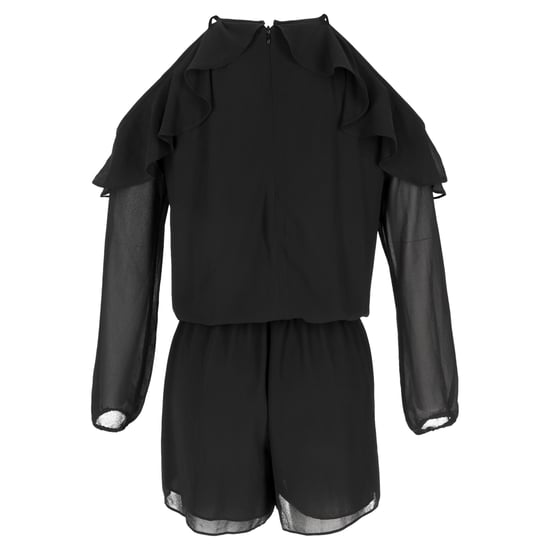 Michael Kors Jumpsuit mit Rüschen und Cut-Out-Schultern aus schwarzem Polyester - Image 3