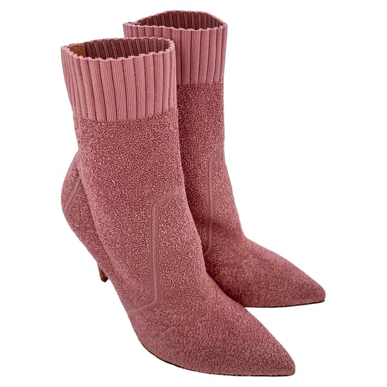 Gianvito Rossi Boucle-Strick Fiona Ankle Boots in Rosa Synthetik - Image 5