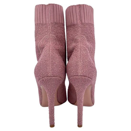 Gianvito Rossi Boucle-Strick Fiona Ankle Boots in Rosa Synthetik - Image 6