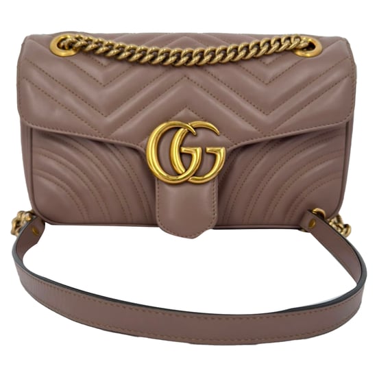 Gucci Medium GG Marmont Umhängetasche aus braunem Leder - Image 1