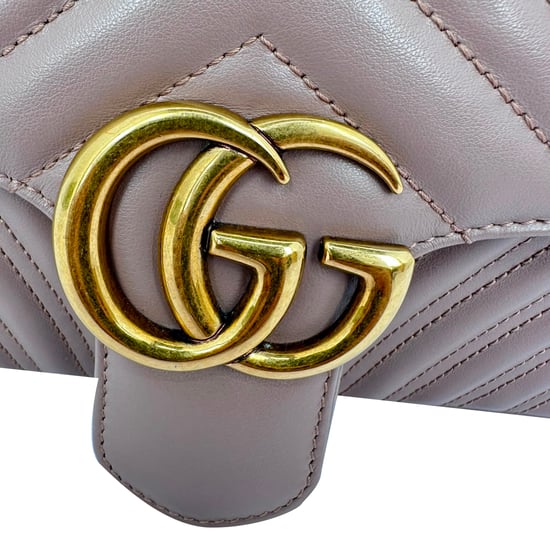 Gucci Medium GG Marmont Umhängetasche aus braunem Leder - Image 5