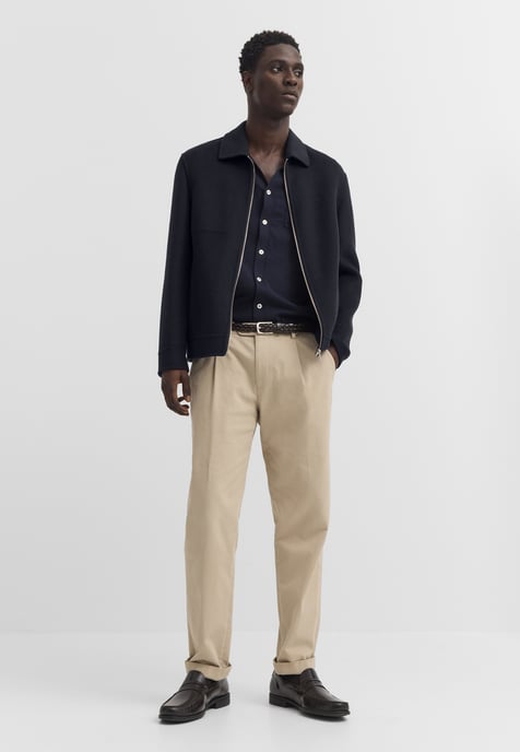 Bugatti Herren Blouson Wolle Handmade Umlegekragen - Image 3