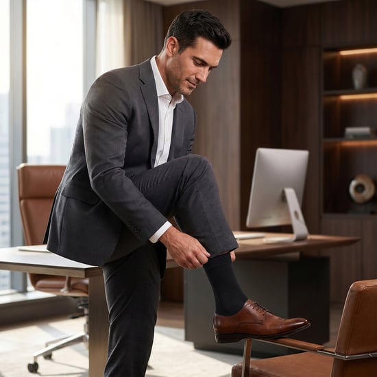 6 Paar Herren Executive Baumwoll-Mid-Calf Socken S15351 - Image 5