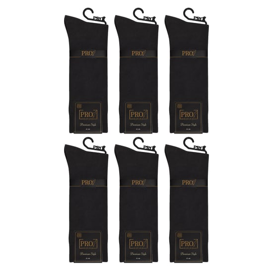 Pro Socks 6 Paar Herren Baumwoll-Hochsocken, nahtlos S15001 - Schwarz - Image 6