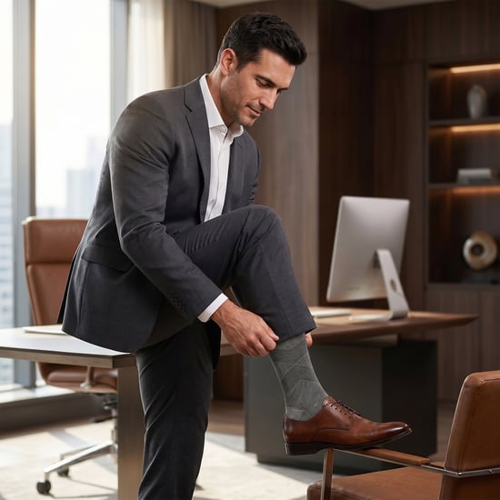 6 Paare Herren Executive Bambus Hohe Nahtlose Socken S17630 - Image 5