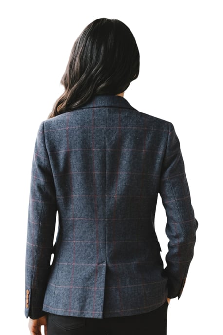 Damen-Marineblauer Tweed-Blazer maßgeschneiderte formelle Jacke – Madrid - Image 4