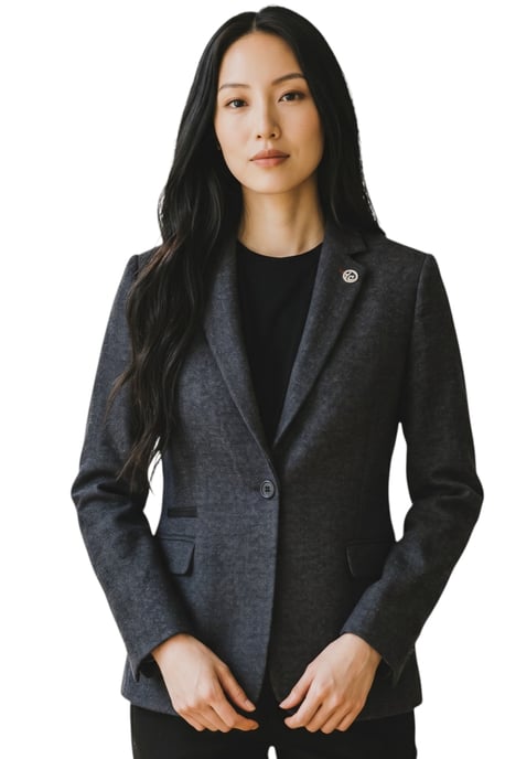 Damen-Schwarzer Woll-Tweed-Fischgrät-Karo-Blazer – WS-1 - Image 1