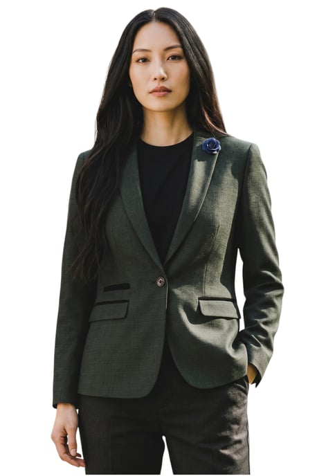 Damen-Makel-Woll-Mix-Herringbone Tweed maßgeschneiderter Blazer – Caridi - Image 1