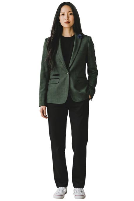 Damen-Makel-Woll-Mix-Herringbone Tweed maßgeschneiderter Blazer – Caridi - Image 2