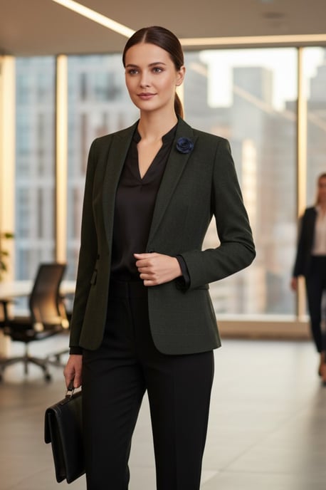 Damen-Makel-Woll-Mix-Herringbone Tweed maßgeschneiderter Blazer – Caridi - Image 3