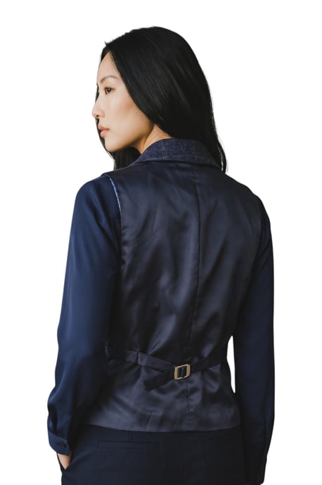 Damen-Marineblaue maßgeschneiderte Tweed-Weste formelle Weste – TPSTZ-7 - Image 4