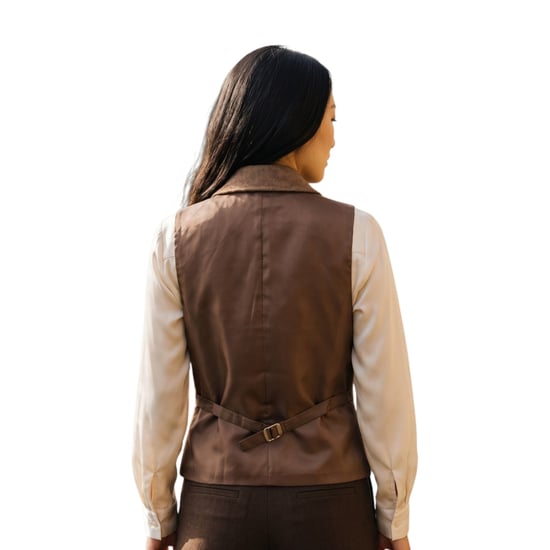 Damen-Eichenbraune maßgeschneiderte Tweed-Weste formelle Weste – TPSTZ-7 - Image 4