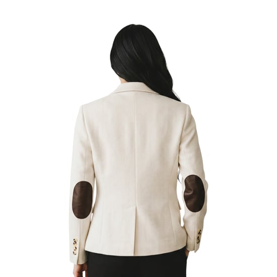 Damen cremefarbenes Fischgrät-Woll-Tweed-Blazer-Jackett-Zweiteiler-Set – WS-1 - Image 4