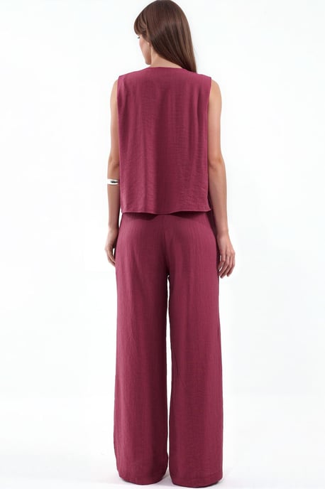 Viskosemischung Bluse mit Bindetail & elastische Hose Set - Image 3