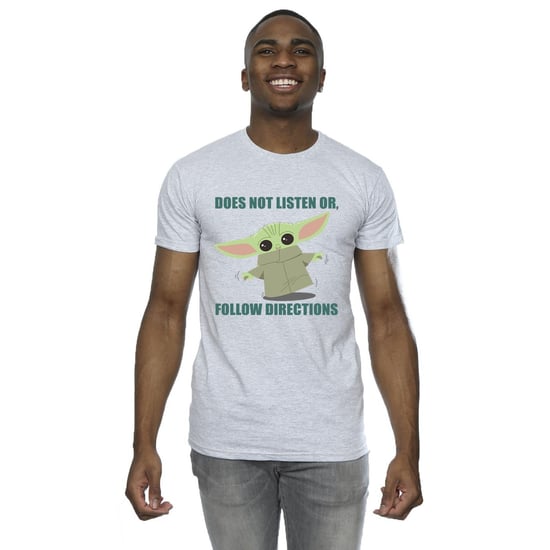 Star Wars - "The Mandalorian Does Not Listen" T-Shirt für Herren (Grau) - Image 1