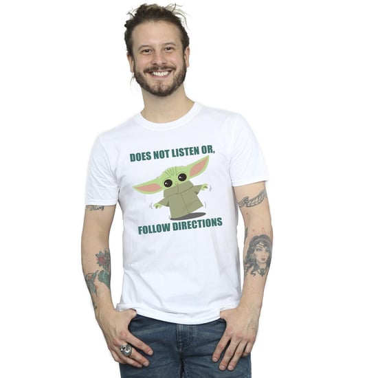 Star Wars - "The Mandalorian Does Not Listen" T-Shirt für Herren (Weiß) - Image 1